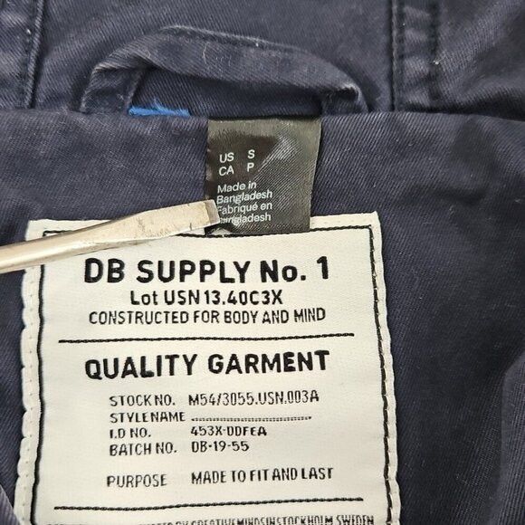 DB Supply Coat Adult Men's Size Small Navy Blue Chore Coat Hoodie EUC Long - Picture 9 of 15